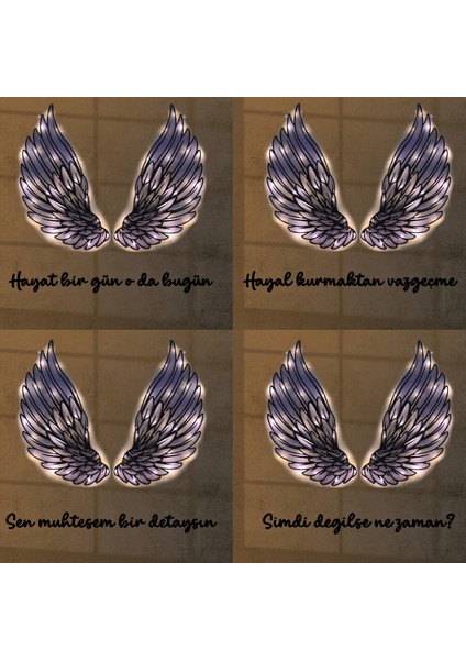 Epoksili Kişiye Özel Mavi Melek Kanadı Figürlü Tablo Dekoratif Duvar Dekorlu Gece Lambası fırsatları