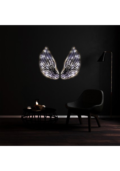 Epoksili Kişiye Özel Mavi Melek Kanadı Figürlü Tablo Dekoratif Duvar Dekorlu Gece Lambası indirimleri