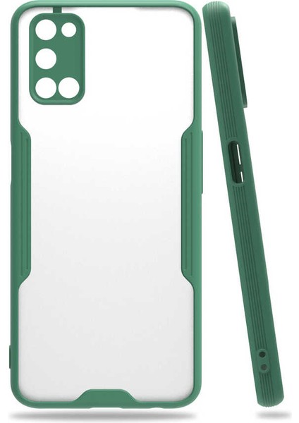 Oppo A52 Kılıf Mrsa Parfe Kapak-Koyu Yeşil