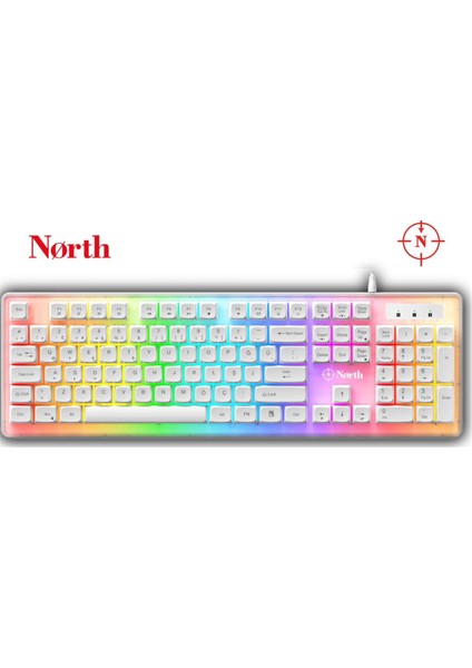 Paladin Mekanik Hisli Türkçe Rgb Beyaz Premium Gaming Klavye