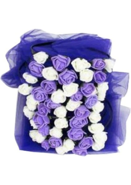 Nedime Tacı Mor Beyaz Kına Tacı Tüllü 20 Adet Kına Malzemeleri