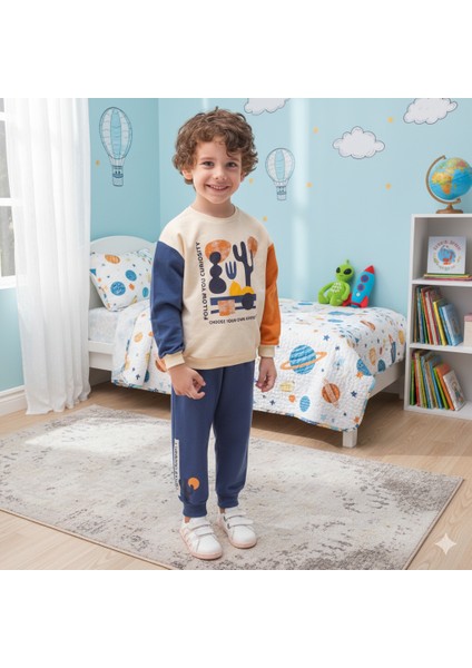 Erkek Çocuk Erkek Bebek Kaktüs Desenli 2-5 Yaş Uzun Kollu 2'li Erkek Alt Üst Takım fiyatları