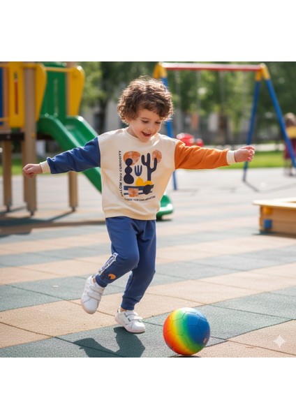 Erkek Çocuk Erkek Bebek Kaktüs Desenli 2-5 Yaş Uzun Kollu 2'li Erkek Alt Üst Takım modelleri