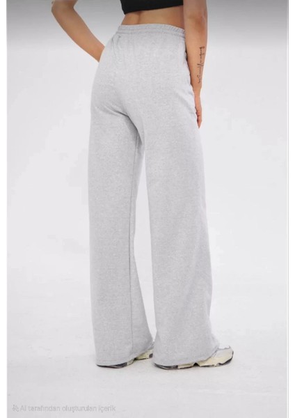 Iki Iplik Bol Paça Eşofman Pantalon - Gri modelleri