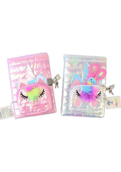 Dolphin Çantalı Kilitli Hatıra Defteri Parlak Unicorn