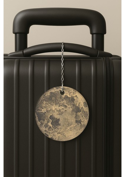 Moon Desenli Uv Baskılı Pleksi Bavul Etiketi Seyahat Tatil Valiz Etiketi