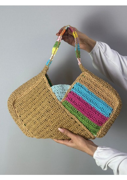 El Örgüsü Tasarım Kadın Çanta 45X20 cm