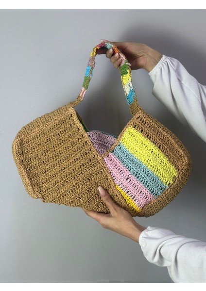 El Örgüsü Tasarım Kadın Çanta 45X20 cm fırsatları