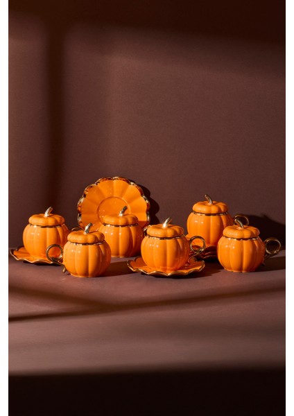 Balkabak 6 Kişilik Porselen Kahve Fincanı 10X7.2X7.3 cm