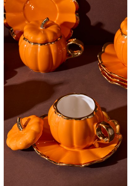 Balkabak 6 Kişilik Porselen Kahve Fincanı 10X7.2X7.3 cm modelleri