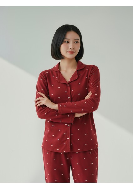 Süet Gömlek Pijama Takımı 7004 Puantiyeli modelleri