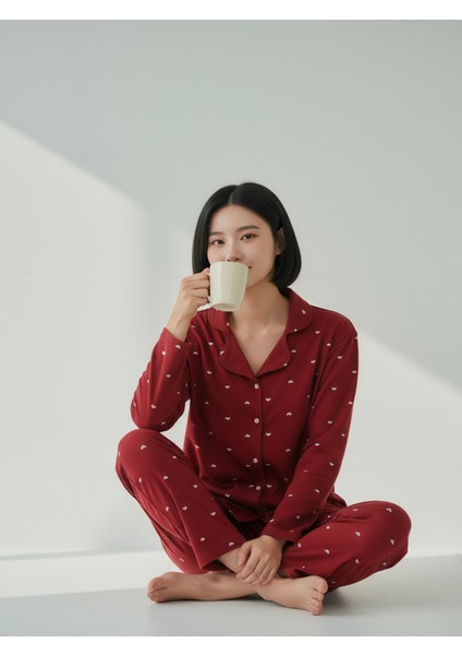 Süet Gömlek Pijama Takımı 7004 Puantiyeli indirimleri