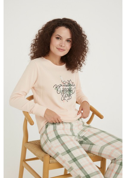 Luxury Thermal Among Stars Desenli Kadın Polar Kışlık Pijama Takımı – 42058