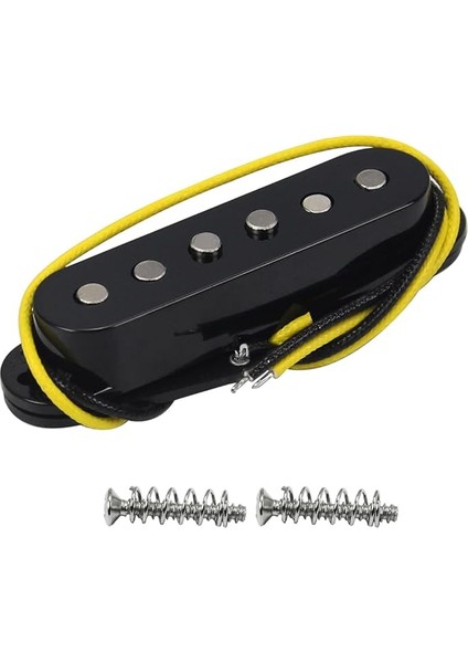 Vintage Tek Bobin Köprü Pikap Alnico 5 Fiber Plaka Bobin Kademeli Direk Parçası Gitar Manyetikleri Elektro Gitar Stcaster Tarzı Için, Siyah