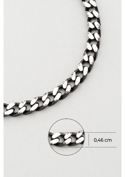 Italyan Rutenyum Kaplama Gümüş Erkek Zincir Bileklik modelleri