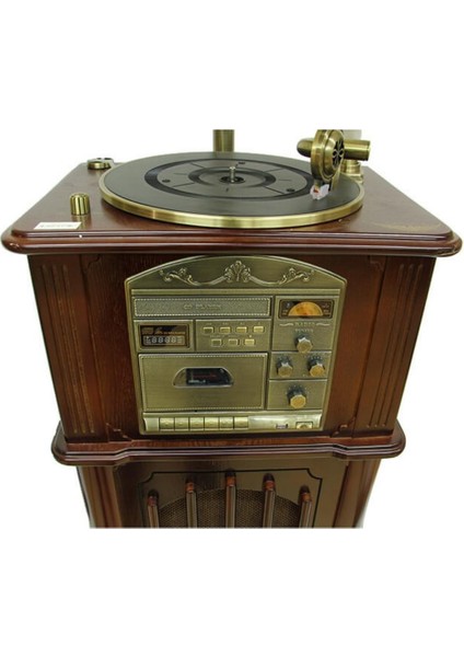Gramofon Ahşap Standlı Plakçalar 135CM Radyo Bluetooth USB Pikap C0352 fırsatları