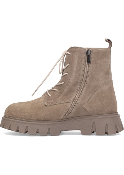 Elit Dravelle Kadın Hakiki Süet Deri Klasik Bot Vizon modelleri