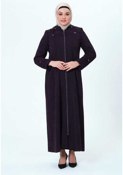 Kaylee Kadın Büyük Beden Şönil Kumaş Astarlı Tesettür Mevsimlik Ferace