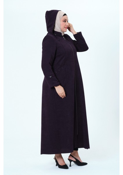 Kaylee Kadın Büyük Beden Şönil Kumaş Astarlı Tesettür Mevsimlik Ferace modelleri