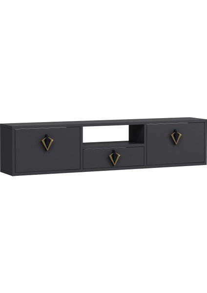 1315DROPDD-32 Duvara Montaj Tv Sehpası Antrasit-Altın modelleri