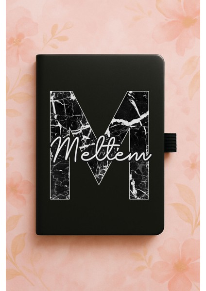 Kişiye Özel Isim Ad Yazılı Tarihsiz Mermer Termo Defter - M Harfi Marbles
