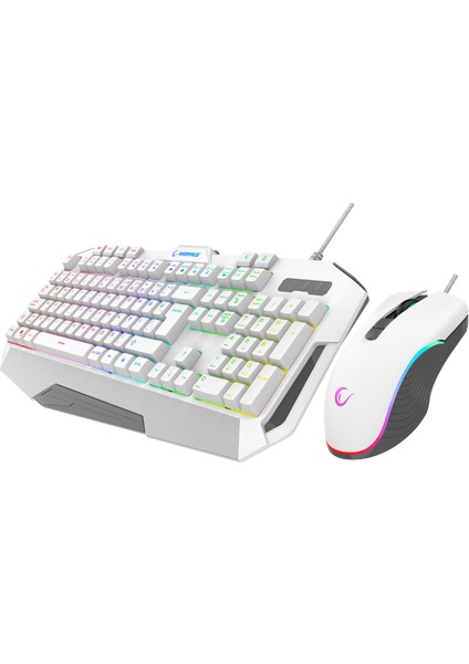 Km-34 Glare Beyaz USB Rgb Aydınlatmalı Q 12800 Dpı Mouse Gaming Oyuncu Klavye Set indirimleri
