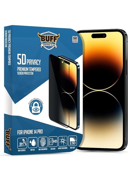 iPhone 14 Pro 5d Privacy Ekran Koruyucu