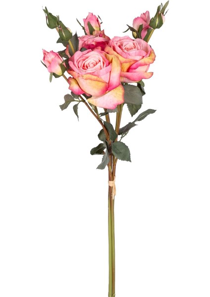 Yapay Gül Demeti 3 Dallı Koyu Pembe 60 Cm.