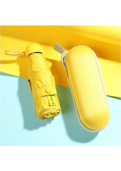 6 Telli Mini Cepboy Kapsullü Şemsiye -Sarı modelleri