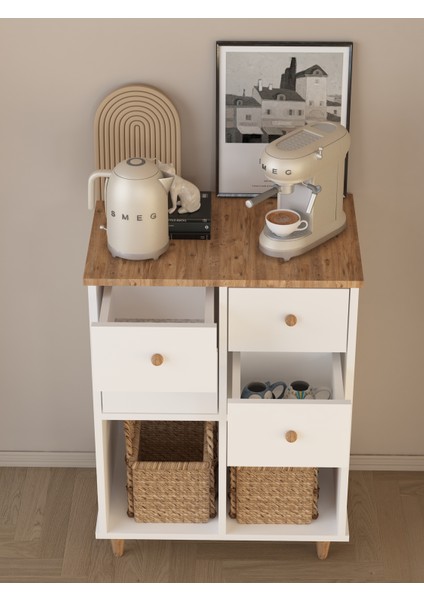 Çekmeceli Raflı Dekoratif Kahve Köşesi modelleri