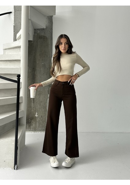 Kadın Yüksek Bel Keten Boyfriend Bol Paça modelleri