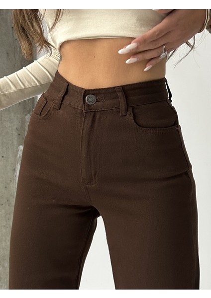 Kadın Yüksek Bel Keten Boyfriend Bol Paça fırsatları