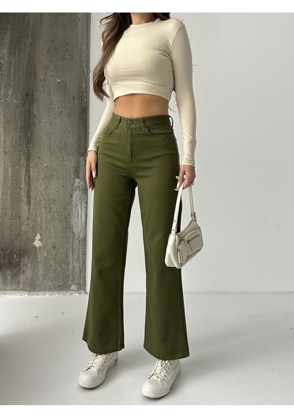 Kadın Yüksek Bel Keten Boyfriend Bol Paça fiyatları