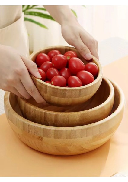 Bambu 3’lü Salata Kasesi Seti – Doğal, Şık ve Çok Amaçlı Sunum Kaseleri (19.5 / 25 / 30 cm) fiyatları