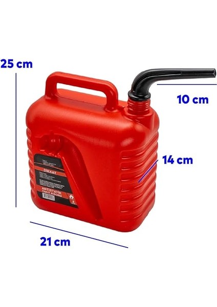 Boşaltma Borulu Plastik Antistatik Benzin Bidonu 5 Litre Akaryakıt Mazot Taşıma Doldurma Depolama modelleri