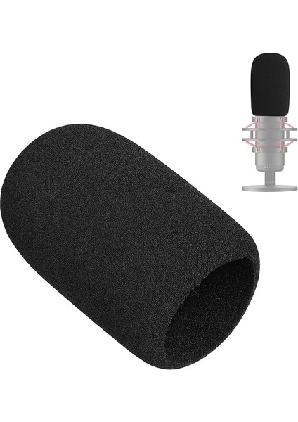 Hyperx Quadcast S Mikrofon Için Mikrofon Ön Camı/pop-Filtresi, Rüzgar Gürültüsünü, Patlayıcıları ve Tıslama Gürültüsünü Filtrelemek Için Kürklü Ölü Kedi Rüzgar-Muff Mikrofon Kapağı (Köpük-Siyah)