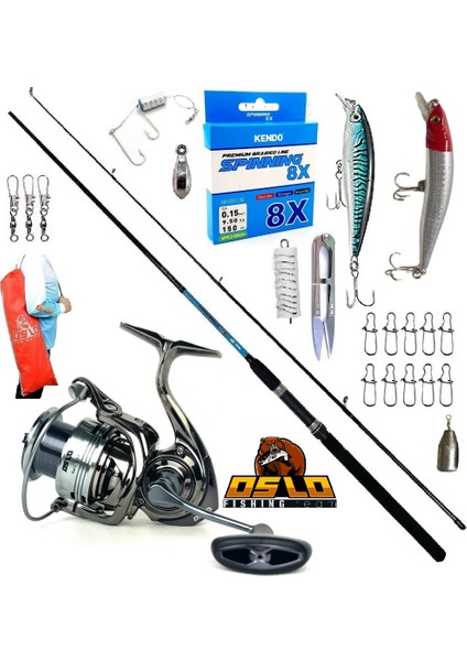 Okuma G-Power 270CM 7-35GR Oslo Next 4000 Rapala Maket Balık Spin Olta Takımı Seti