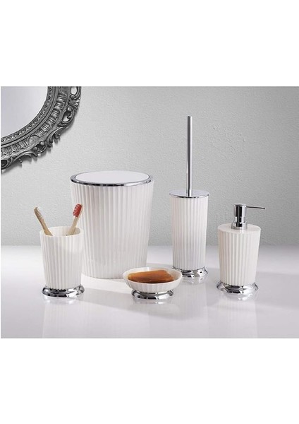 Nely Banyo Seti, 5 Parça, Beyaz