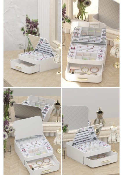 Takı ve Mücevher Kutu Organizer Aynalı fırsatları