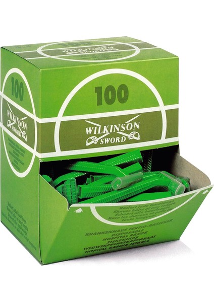 Wilkinson Sword Tek Kullanımlık Tıraş Makinesi Hastane, Çekilebilir Fonksiyonlu, Dağıtıcı Kutusu, Yeşil modelleri