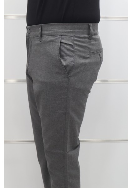 Fistan Store Erkek Düz Normal Bel Dar Kalıp Dar Paça Kumaş Pantolon modelleri