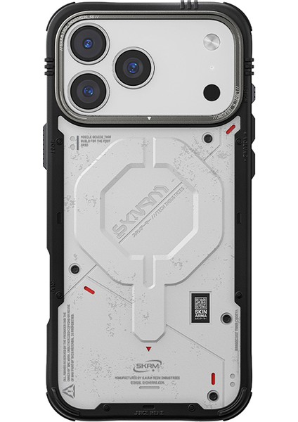 iPhone 17 Pro Uyumlu Kılıf M-Safe Şarj Özellikli Airbag Tasarımlı Skinarma Vigor Kapak Beyaz