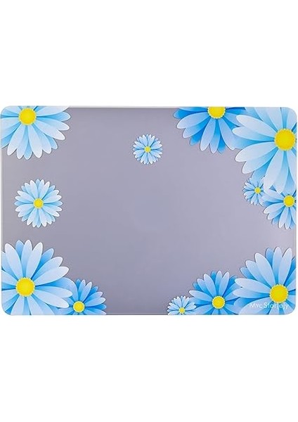 Macbook Air Kılıf 13.6 Inç M2-M3-M4 Çip FLOWER07NL (13.6" Air) A2681 A3113 A3240 ile Uyumlu Açık Mavi fırsatları