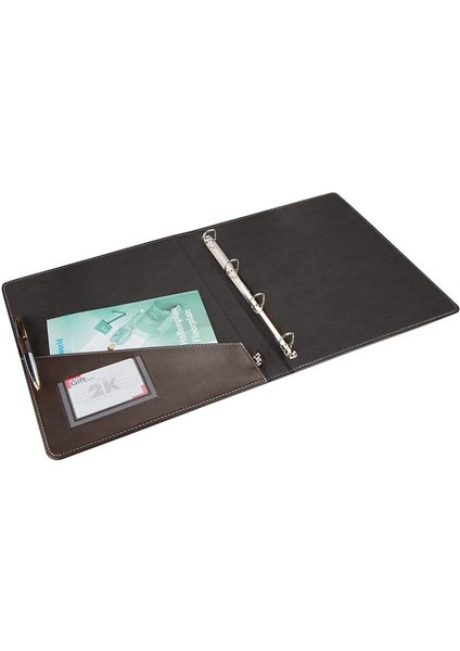 503K Deri 4 Halka Mekanizmalı Klasör,, A4