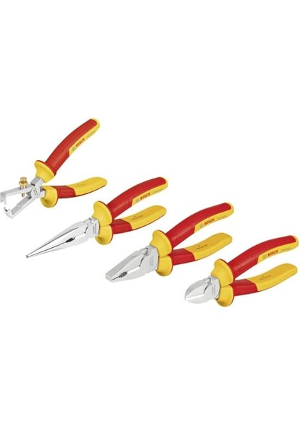 Professional Vde Pense Seti 4 Parça (1x Yan Keski 160MM; 1x Pense 180MM; 1x Kargaburun 200MM; 1x Kablo Sıyırma Pensesi 160MM)