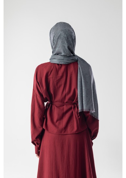 Ashen Drift Desenli Dokuma Pamuk Şal modelleri