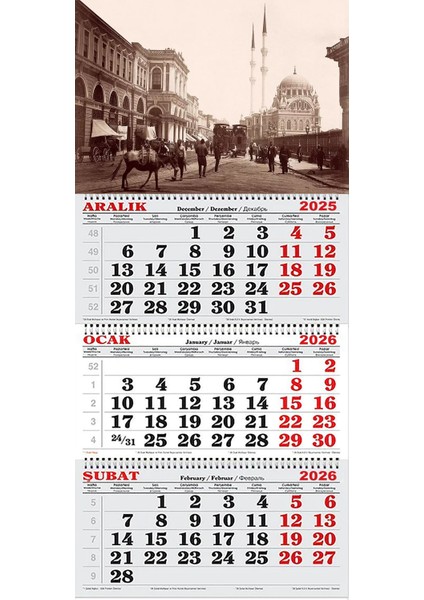 2026 Yılı Gemici Takvimi-Istanbul 1900'LÜ Yıllar