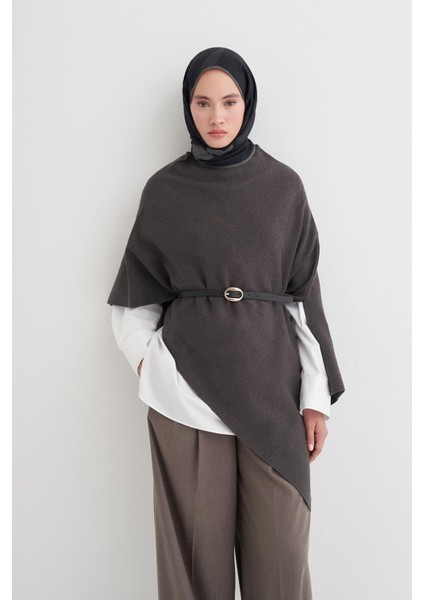 Robe Asimetrik Triko Kap Antrasit modelleri