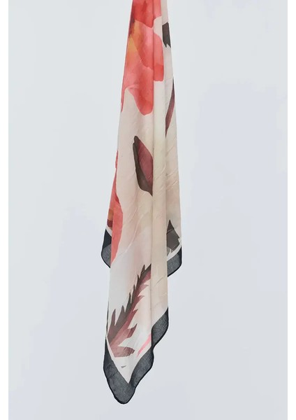 Lavendi Desen Bambu Eşarp - Siyah-Bej