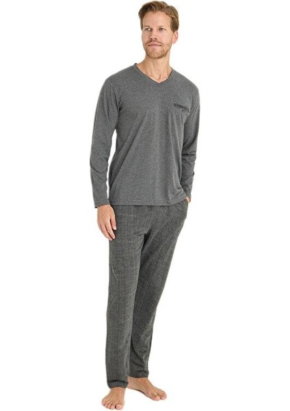 Erkek Antrasit Pijama Takımı 9214 modelleri